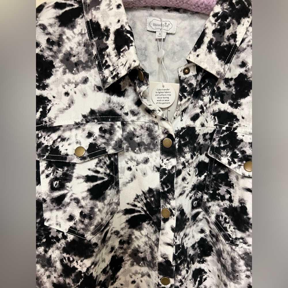 NWT Mud Pie Tie Dye Sterling Shacket XL - Picture 4 of 10